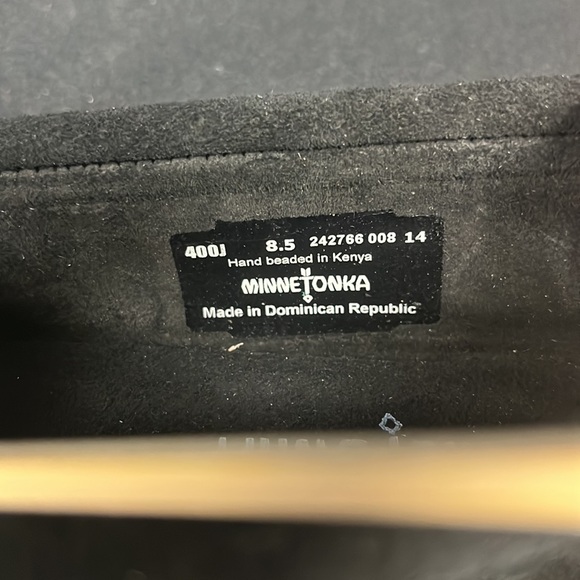 Minnetonka Women’s Me to We Maasai Black Suede Moccasins (2934) - Picture 6 of 9